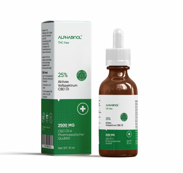 ALPHABINOL® 25% 2500 mg THC-frei Premium Vollspektrum Öl 10 ml
